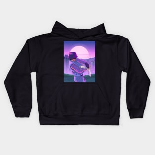 Anime Baseball Vaporwave Urban City 80s Kids Hoodie